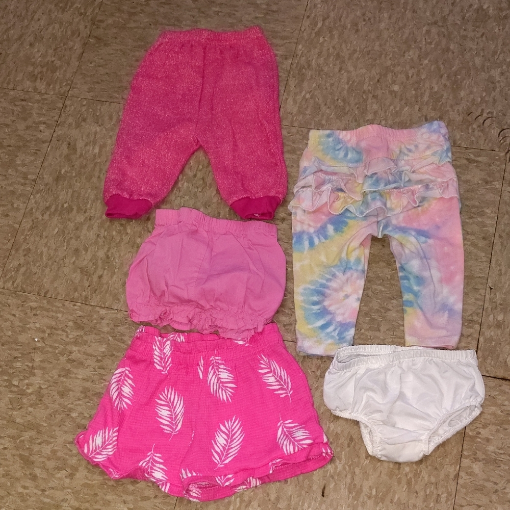 Vibrant Pink and Tie-Dye Kids Diaper Cover Set